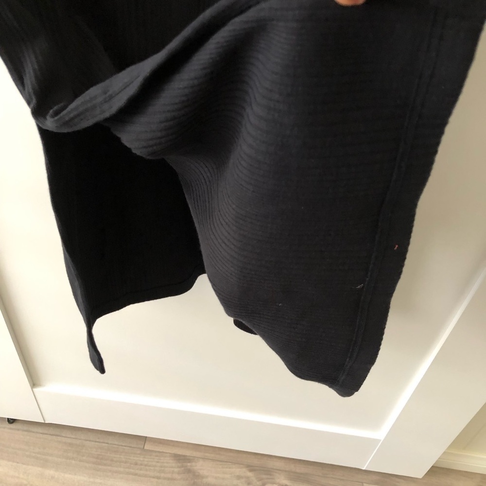 Sweaty Betty Ribbed Knit Henley Midi Black Dress 12 - Picture 10 of 12